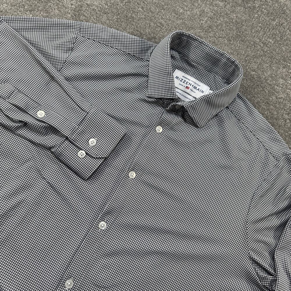Mizzen + Main Medium Spinnaker Button Front Micro Check Performance Shirt Preppy